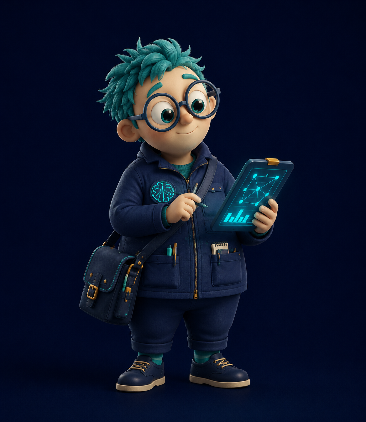 Kip, the Learning Rewired Lab mascot, holding a tablet